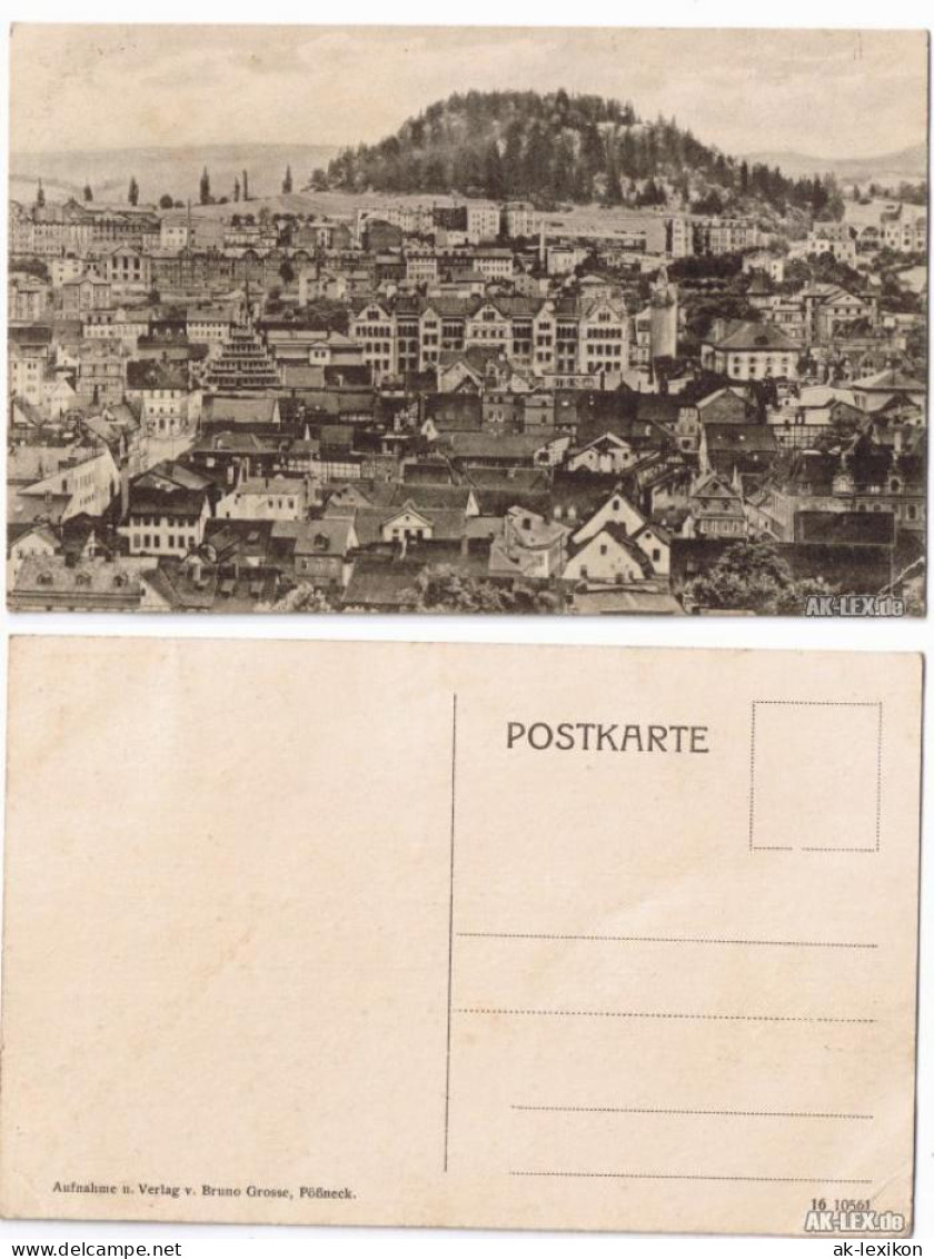 Ansichtskarte Pößneck Panorama über Die Dächer 1925 - Poessneck