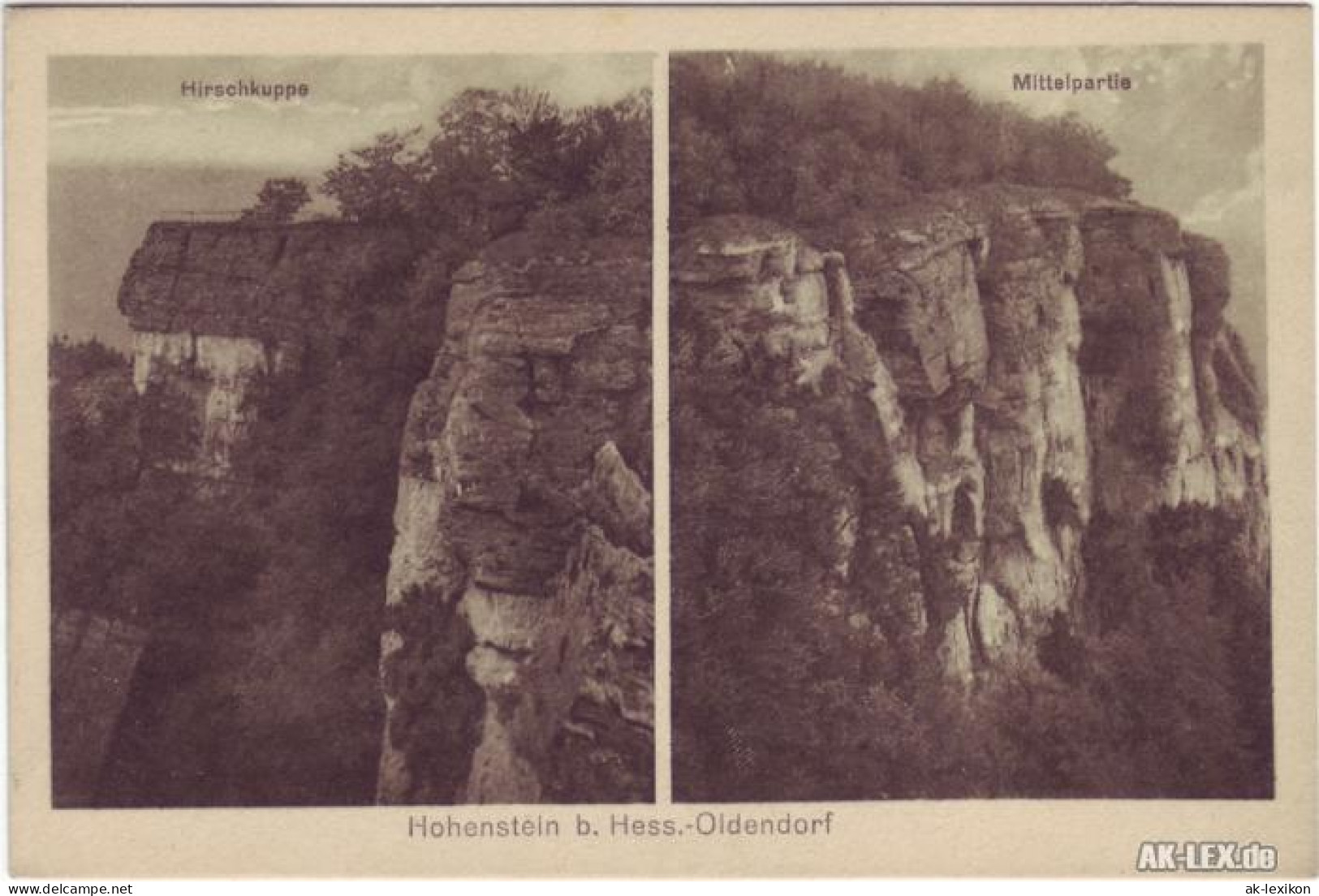 Hessisch Oldendorf Hohenstein 2 Bild - Hirschkuppe Und Mittelpartie 1925 - Hessisch-Oldendorf