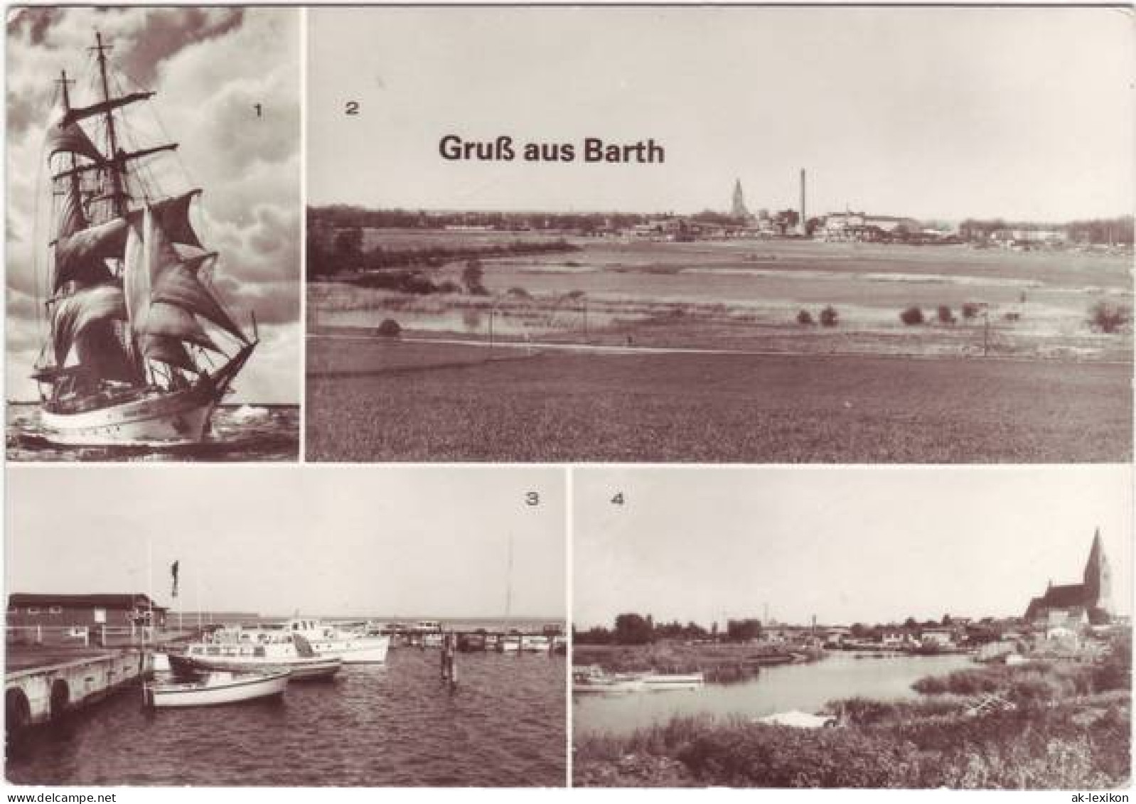 Ansichtskarte Barth 4 Ansichten Ua Segelboothafen 1981 - Barth
