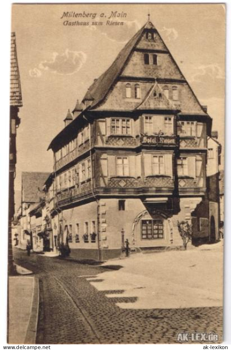 Ansichtskarte Miltenberg (Main) Gasthaus Zum Riesen 1920 - Miltenberg A. Main