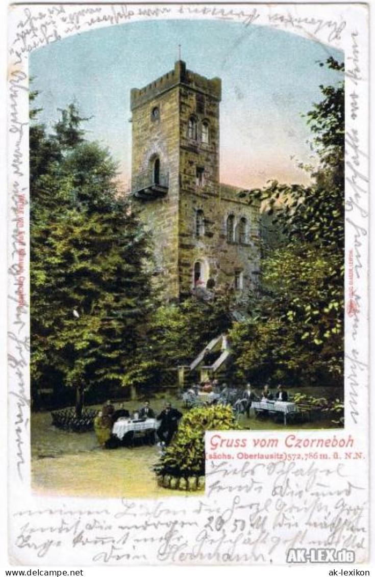 Cunewalde (Oberlausitz) Kumwałd Aussichtsturm - Czorneboh Gel. 1905 1905 - Cunewalde