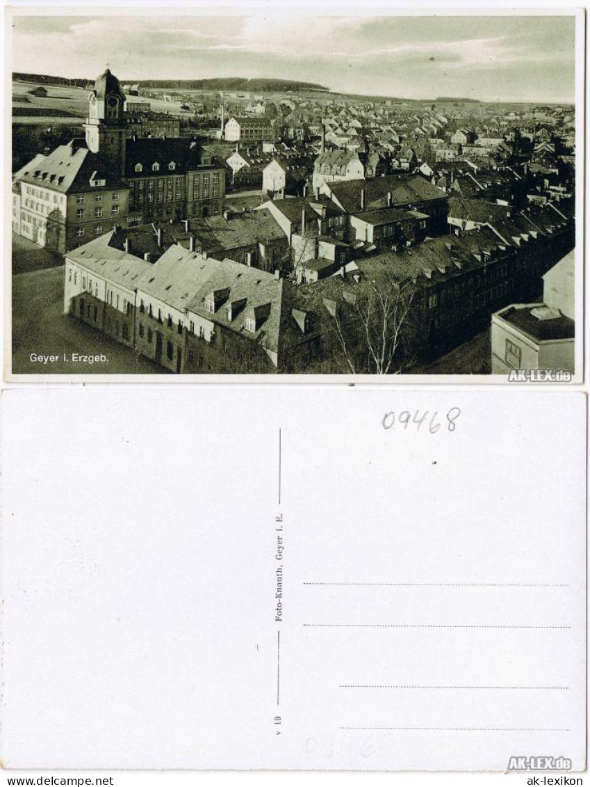 Ansichtskarte Geyer Panorama - Ansicht - Foto AK Ca. 1936 1936 - Geyer