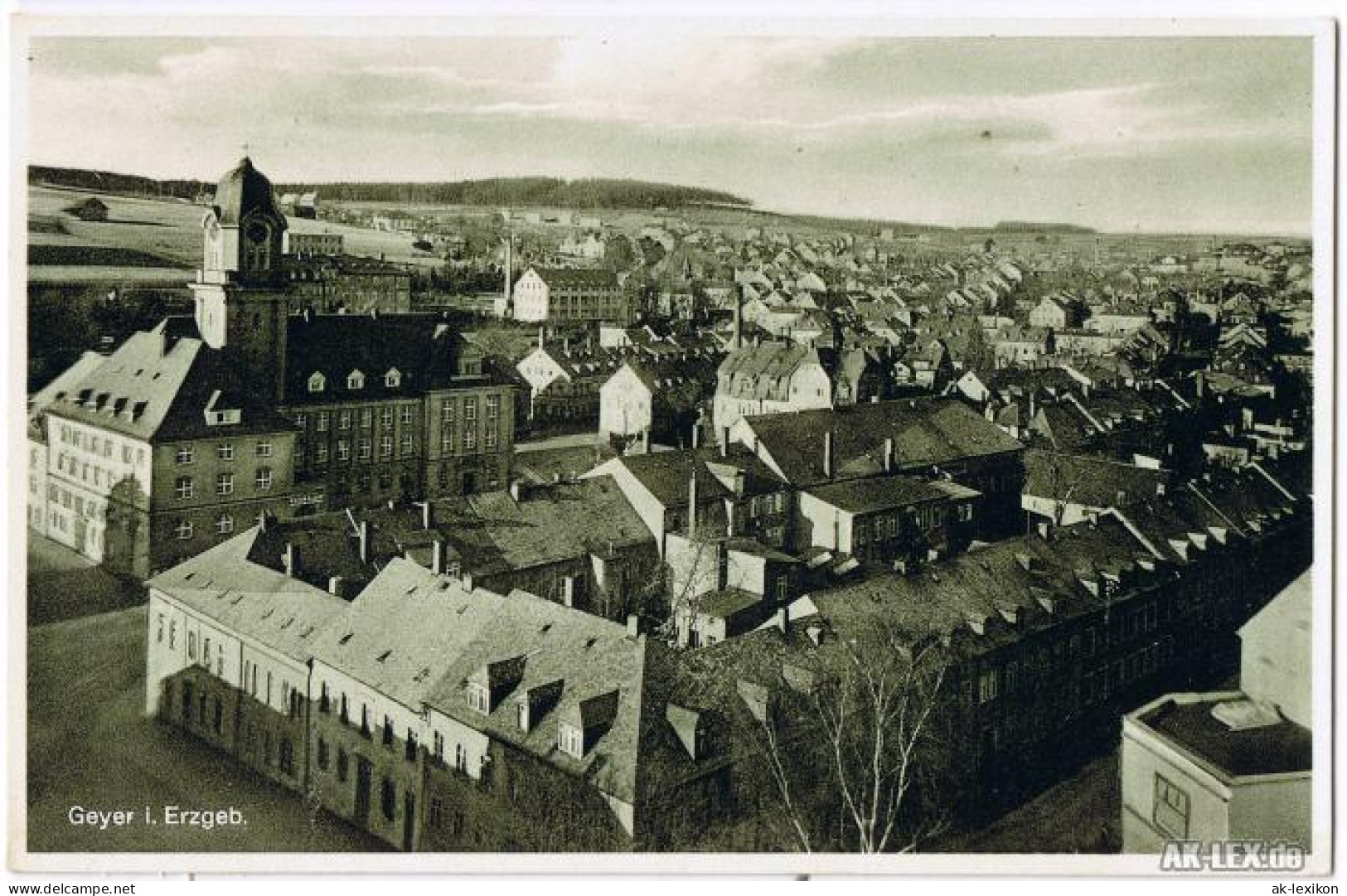 Ansichtskarte Geyer Panorama - Ansicht - Foto AK Ca. 1936 1936 - Geyer