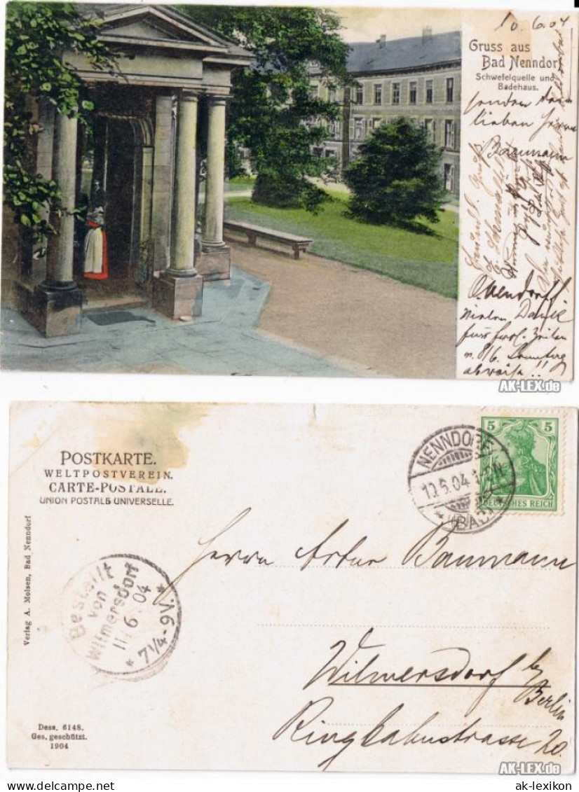 Ansichtskarte Bad Nenndorf Schwefelquelle Und Badehaus - Gruss Aus... 1904 - Bad Nenndorf