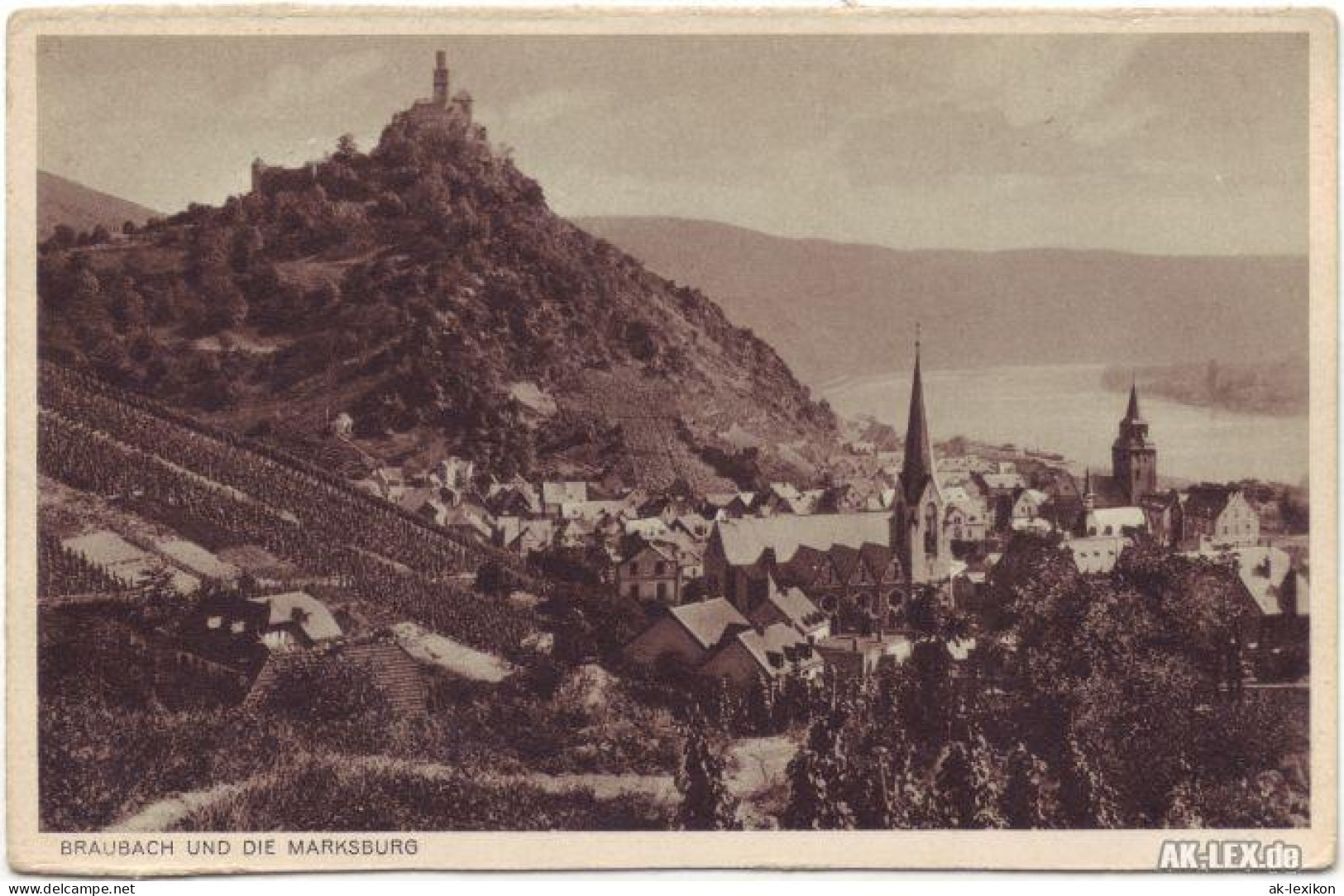 Ansichtskarte Braubach Panorama Mit Marskburg 1929 - Braubach