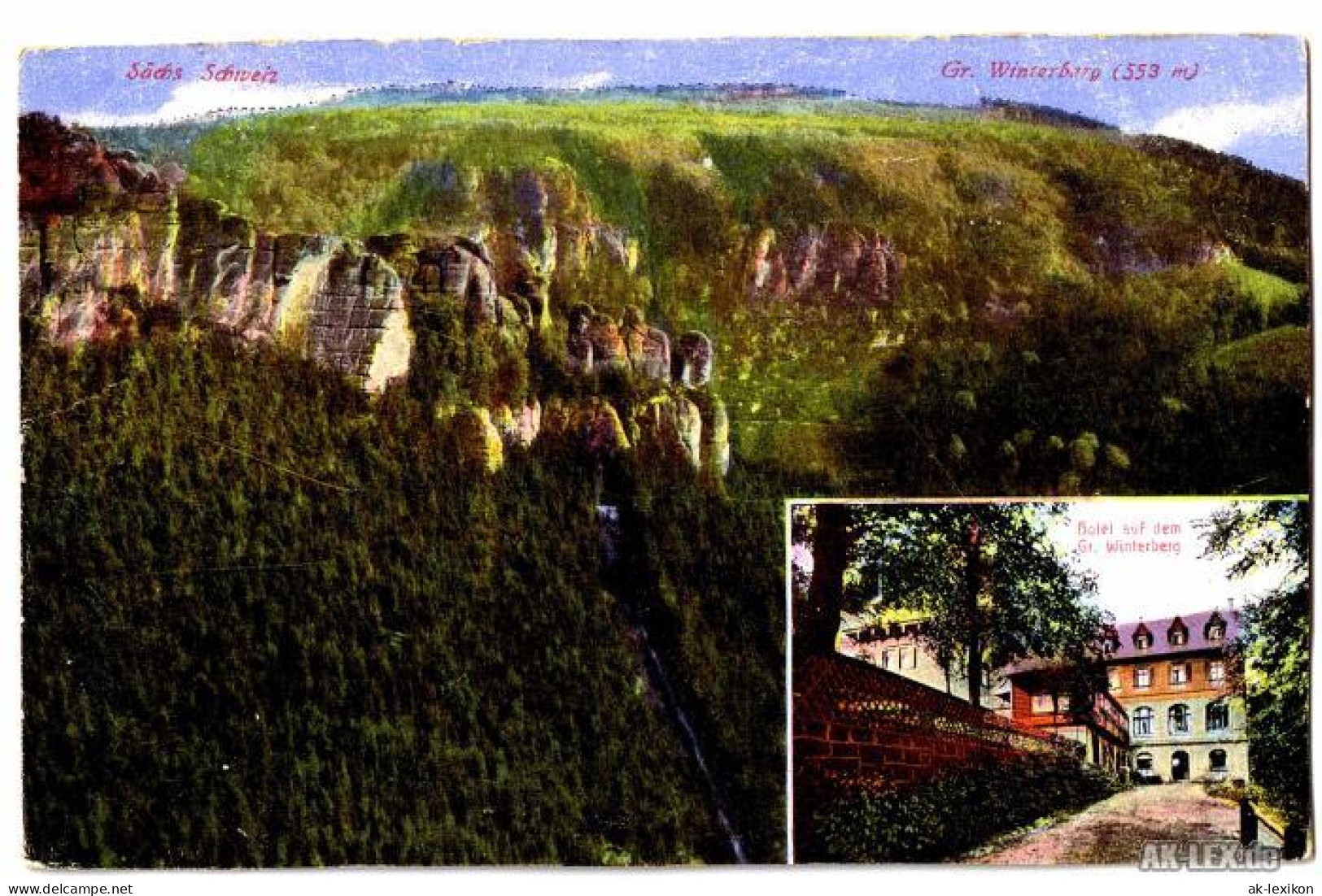 Schmilka 2 Bild AK Großer Winterberg (553m) Und Hotel Ca. 1920 1920 - Schmilka