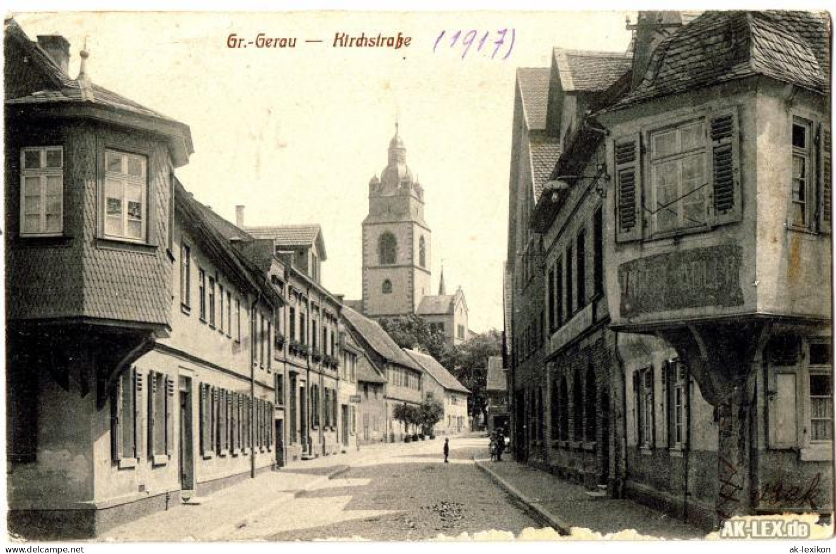 Ansichtskarte Groß-Gerau Kirchstraße Ca. 1917 1917 - Gross-Gerau