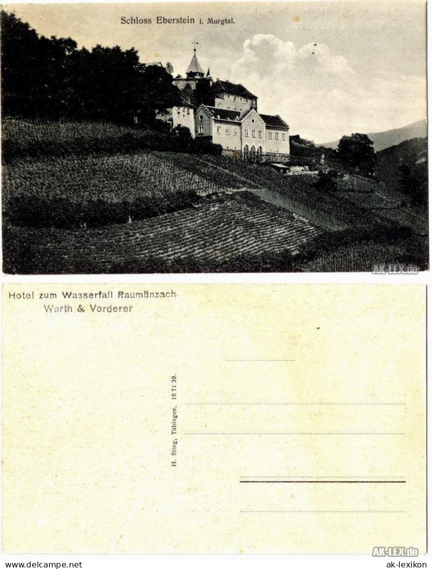 Ansichtskarte Gernsbach Schloss Eberstein 1924 - Gernsbach