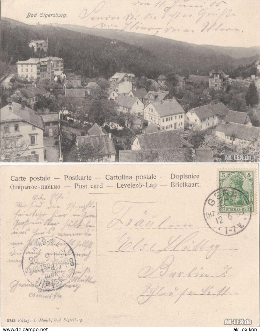 Ansichtskarte Elgersburg Panorama Mit Fachwerkhäusern 1905 - Elgersburg