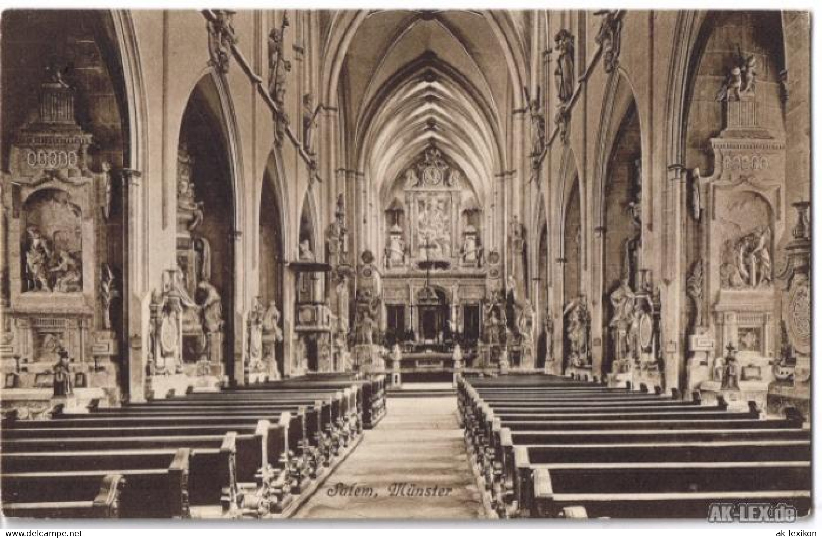 Ansichtskarte Salem Münster - Innenansicht 1925  - Salem