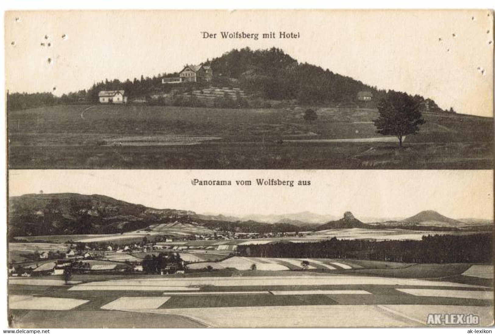 Reinhardtsdorf-Reinhardtsdorf-Schöna 2 Bild Panorama Wolfsberg Ca 1920 1920 - Schoena