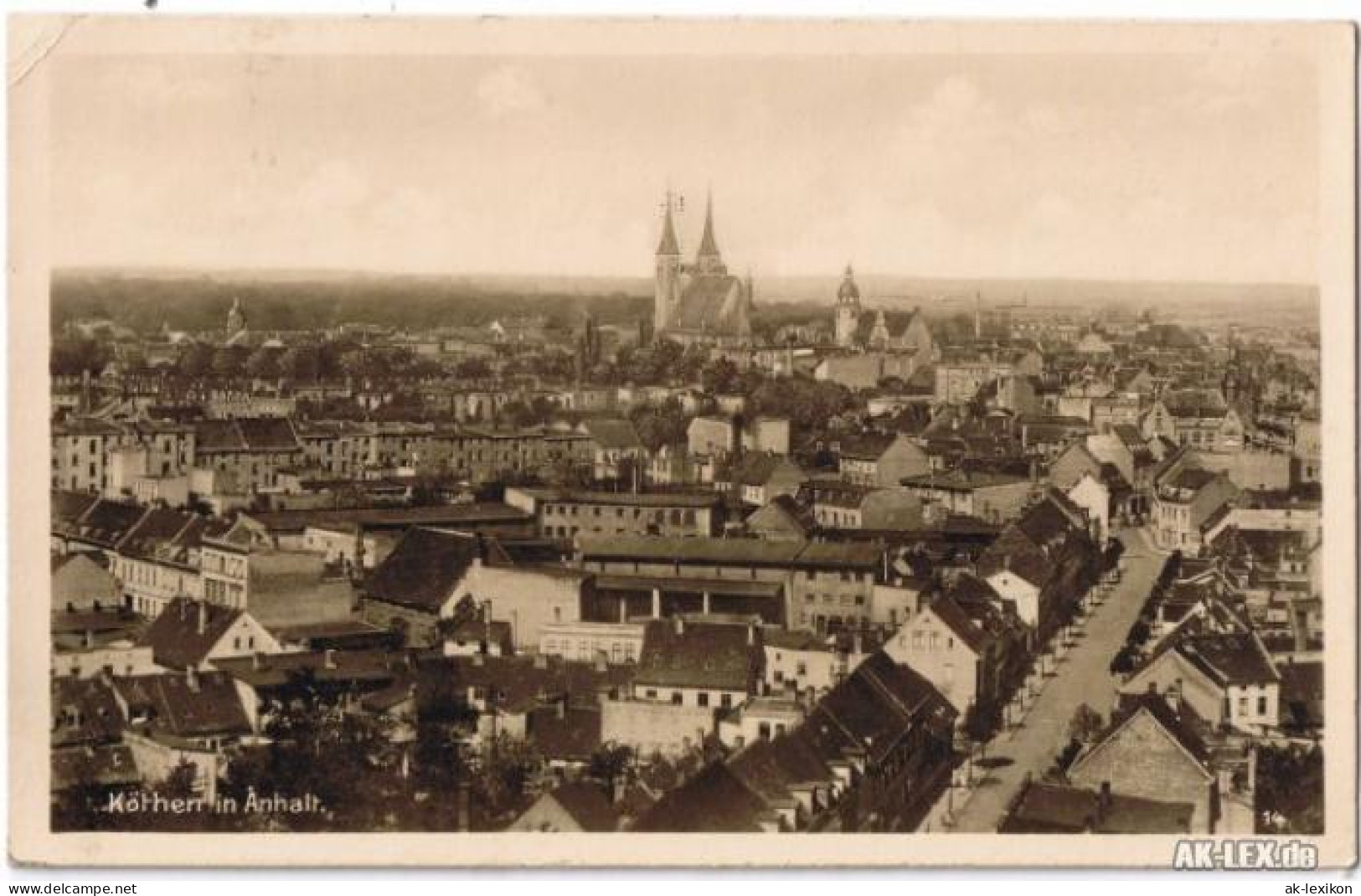 Ansichtskarte Köthen Panorama Gel. 1953 1943 - Köthen (Anhalt)