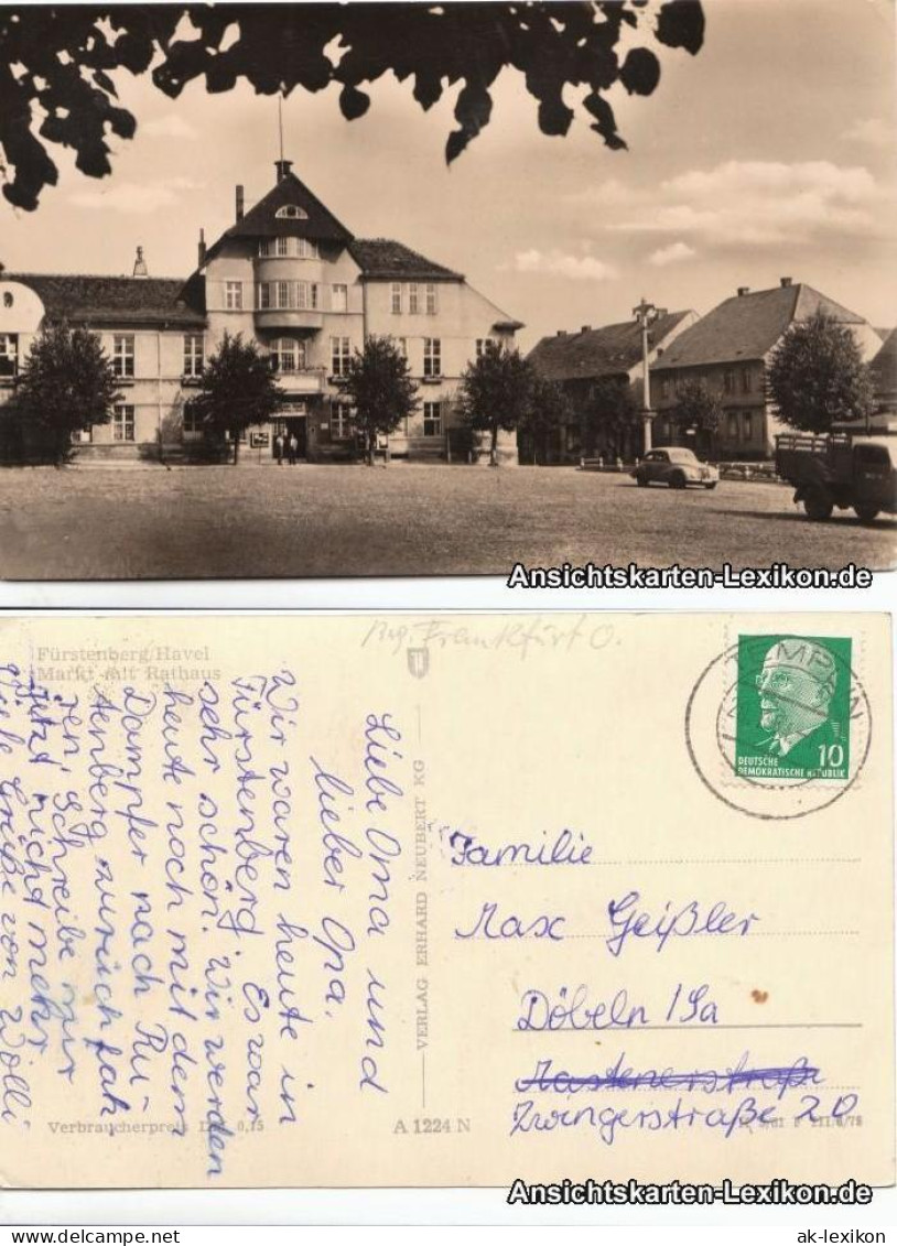 Ansichtskarte Fürstenberg/Havel Markt Mit Rathaus - Foto AK 1964 - Fürstenberg