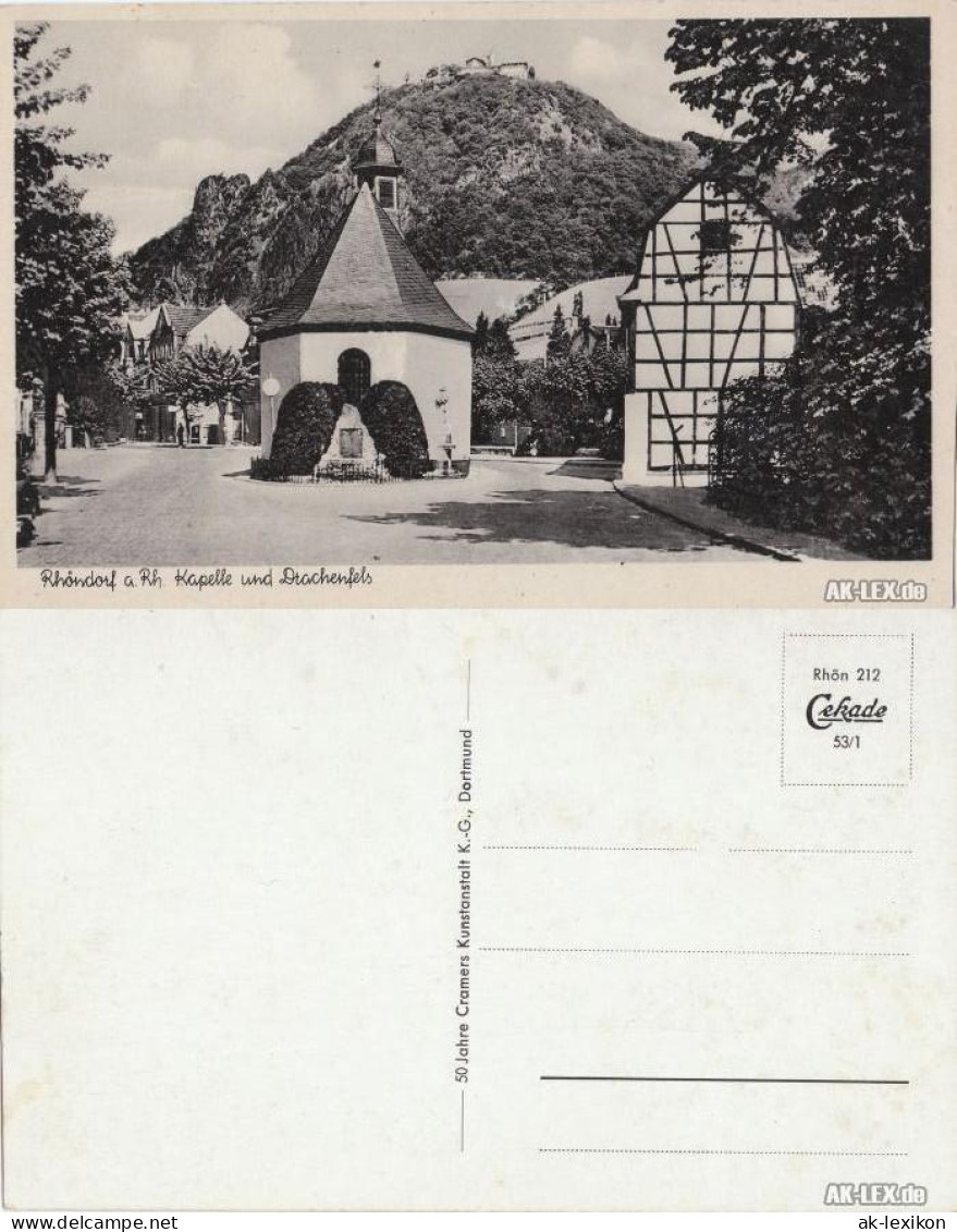 Ansichtskarte Königswinter Kapelle Und Drachenfels 1936 - Bad Honnef