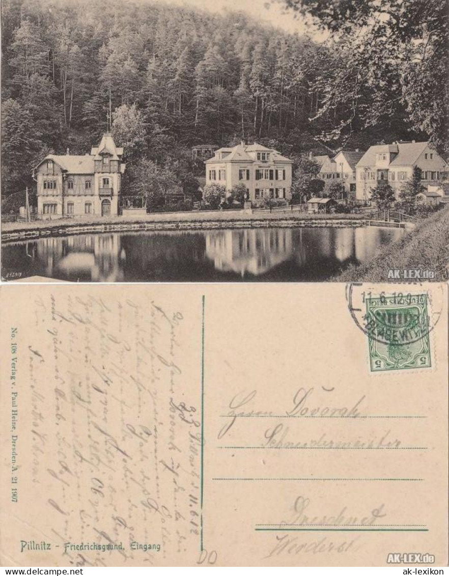 Ansichtskarte Pillnitz Friedrichsgrund Gel. 1912 1912 - Pillnitz