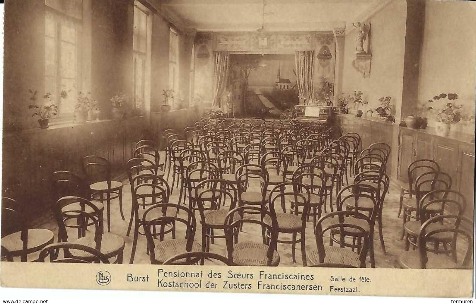 Burst :"Feestzaal "  Kostschool Des Zusters Franciskanersen  In 1937 - Erpe-Mere