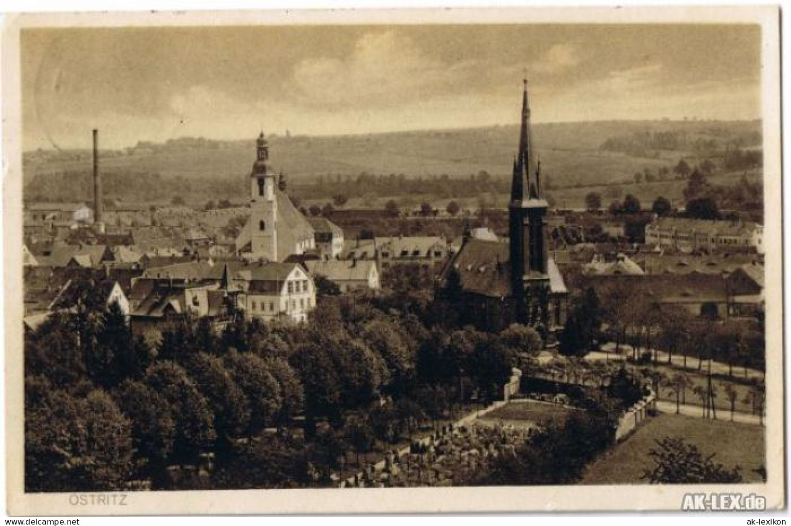 Ansichtskarte Ostritz (Oberlausitz) Wostrowc Panorama - Ansicht - Foto AK 1929 - Ostritz (Oberlausitz)