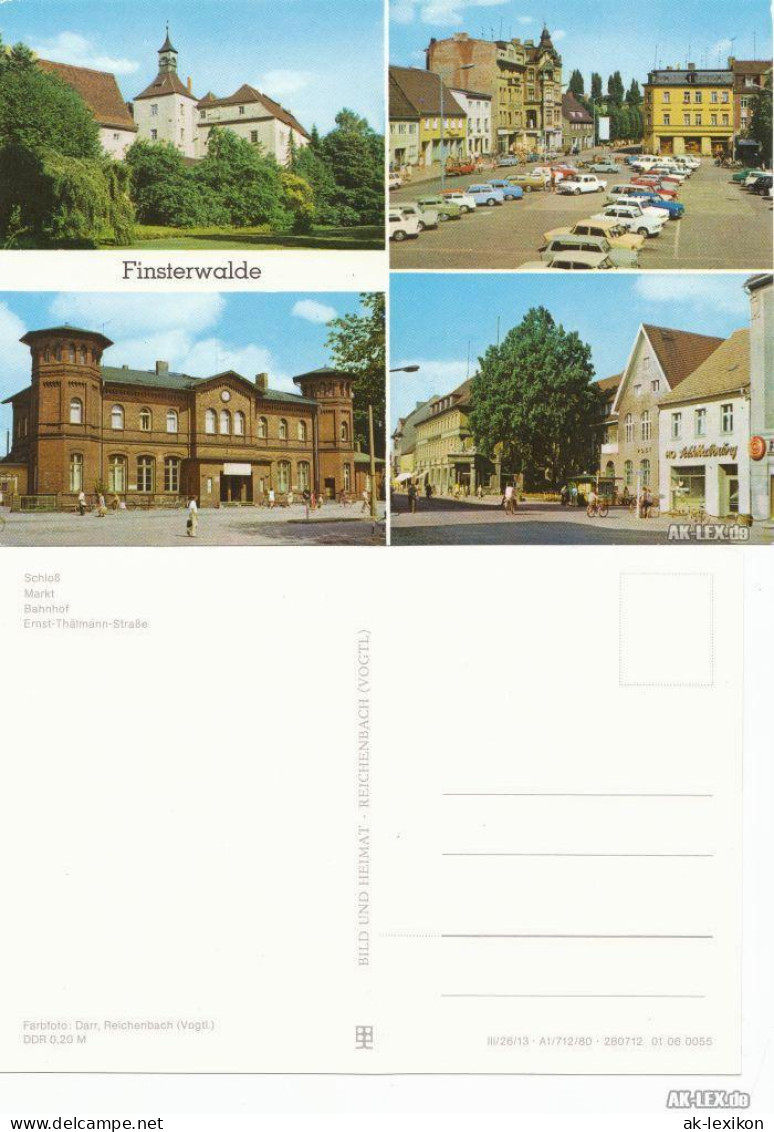 Finsterwalde Grabin Mehrbildkarte Ua. Schloß, Markt Und Bahnhof 1980 - Finsterwalde