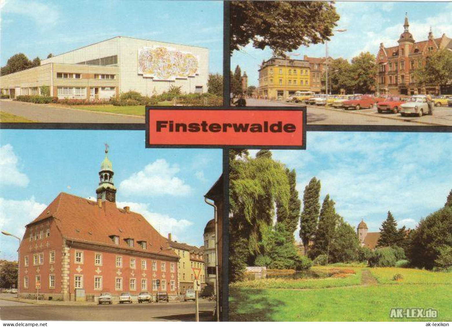 Finsterwalde Grabin Mehrbildkarte Sporthalle, Marktplatz Und Kreiskulturhaus - Finsterwalde
