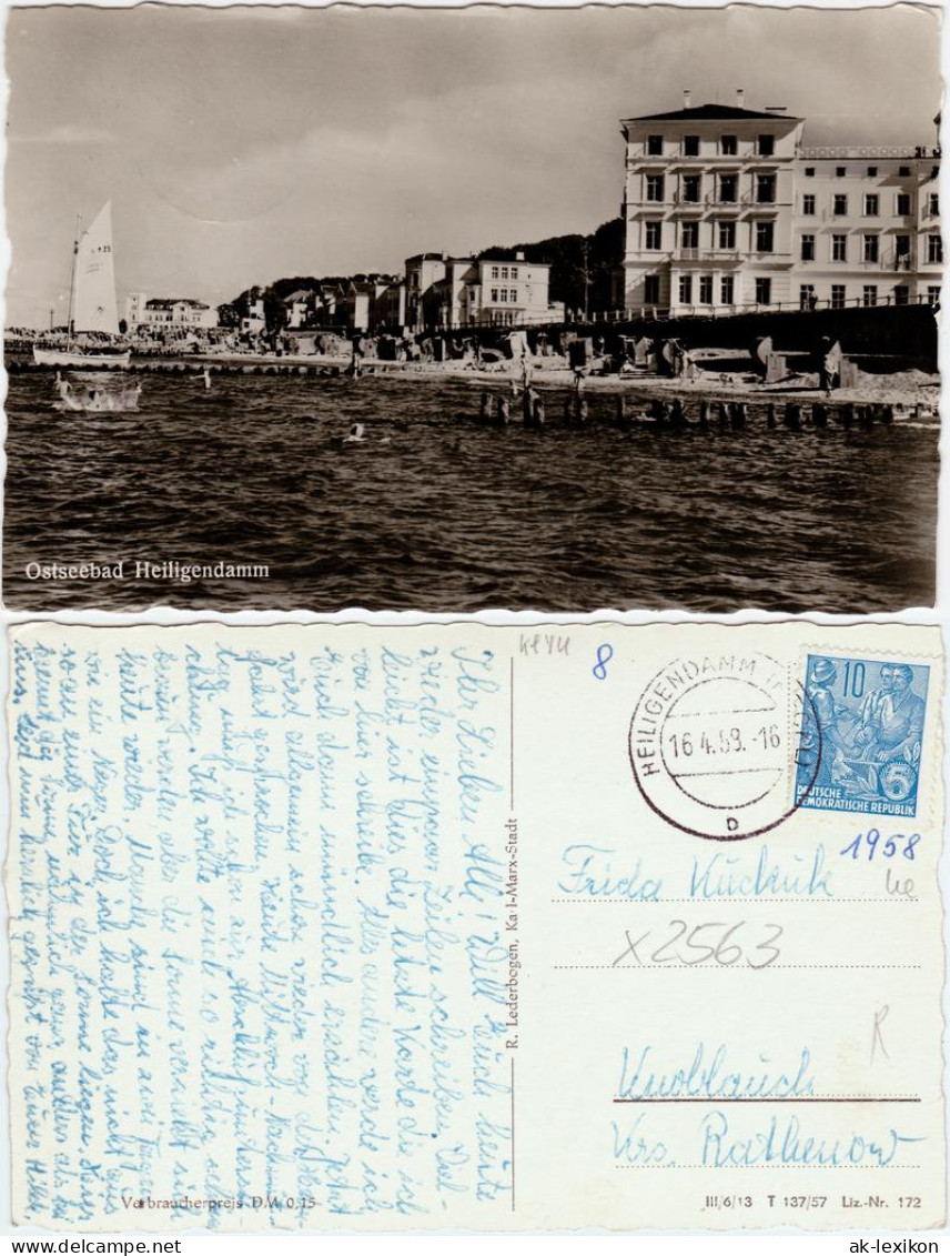 Heiligendamm-Bad Doberan Ostseebad Mit Badegästen Und Segelboot 1957 - Heiligendamm