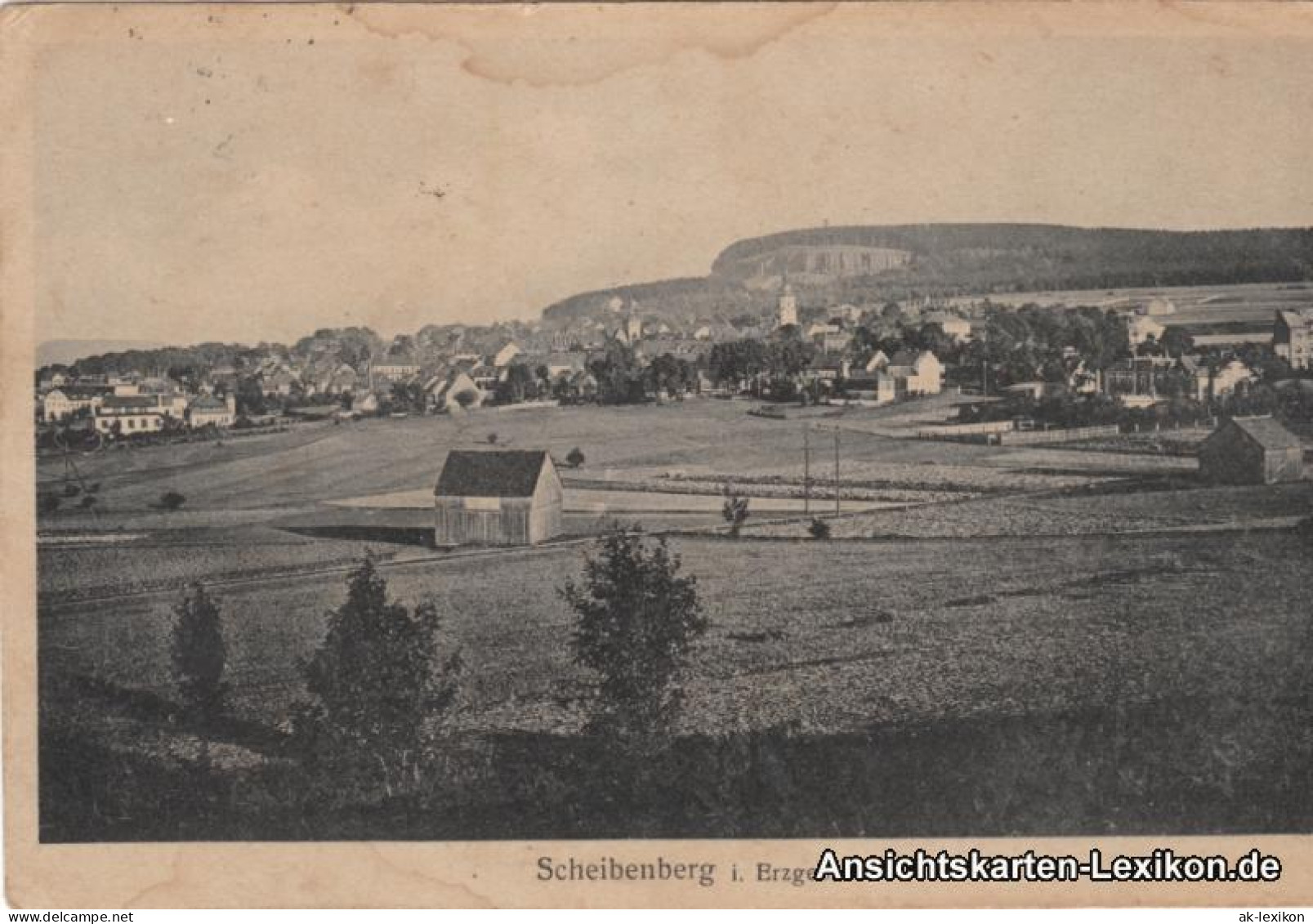 Ansichtskarte Scheibenberg (Erzgebirge) Totalansicht 1920 - Scheibenberg
