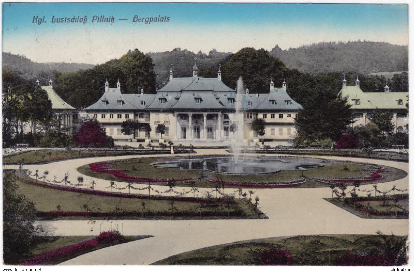 Ansichtskarte Pillnitz Lustschloß - Bergpalais 1919  - Pillnitz