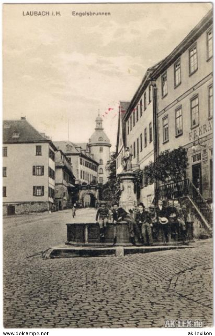 Ansichtskarte Laubach (Hessen) Engelsbrunnen 1916 - Laubach