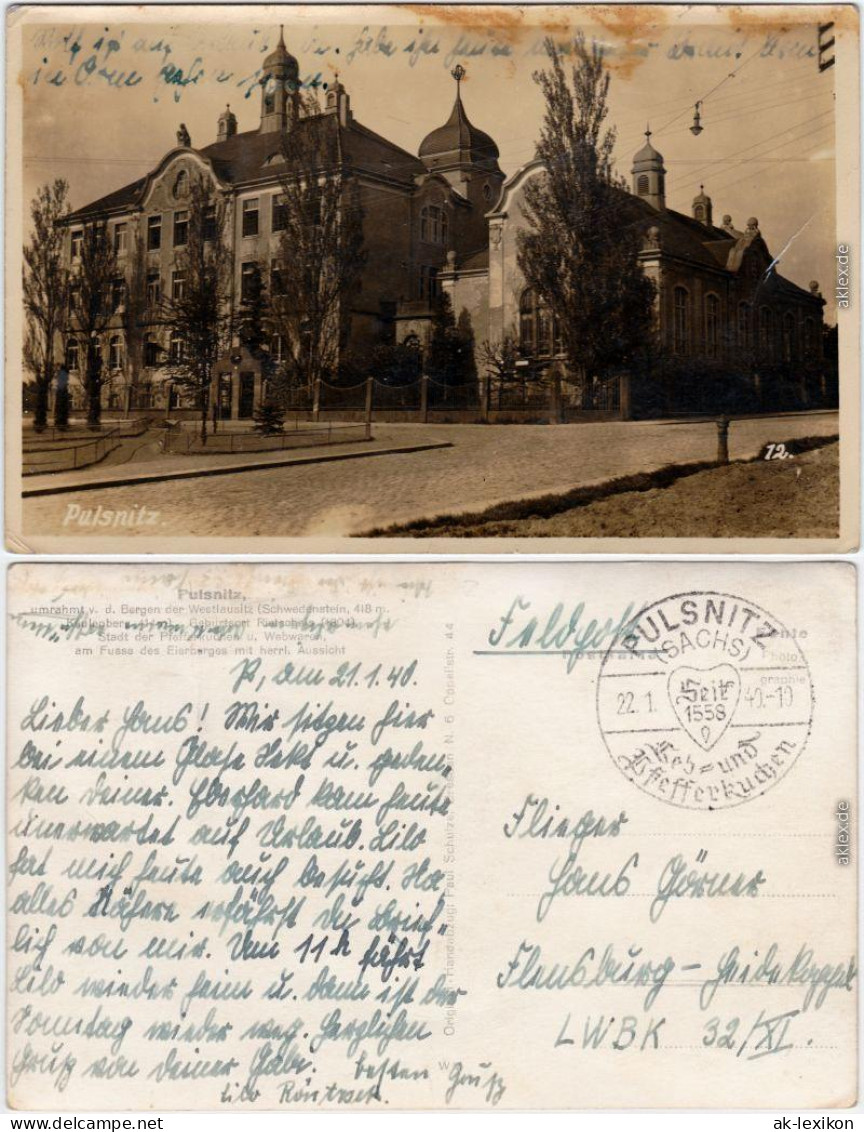 Ansichtskarte Pulsnitz Połčnica Straßenpartie 1940  - Pulsnitz