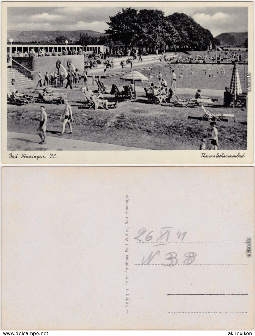 Ansichtskarte Bad Hönningen Thermalschwimmbad 1941  - Bad Hönningen