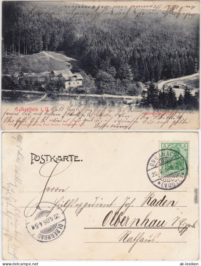 Ansichtskarte Falkenstein (Vogtland) Partie An Der Göltschtalmühle 1905  - Falkenstein (Vogtland)