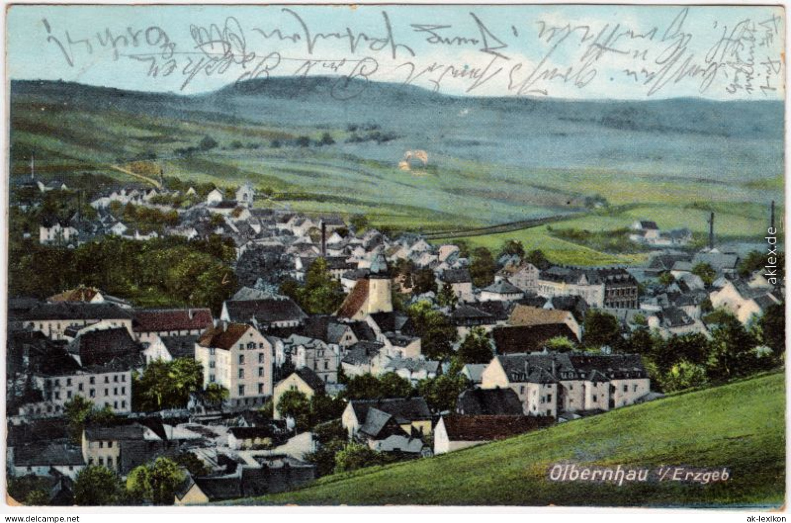 Ansichtskarte Olbernhau Blick Auf Die Stadt 1905  - Olbernhau