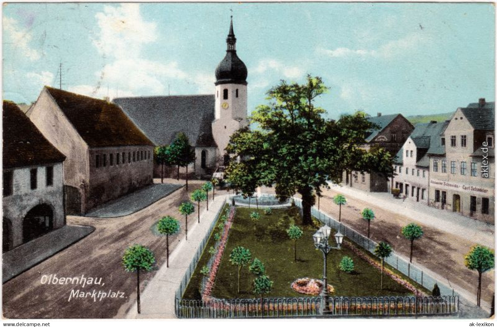 Ansichtskarte Olbernhau Marktplatz 1906  - Olbernhau