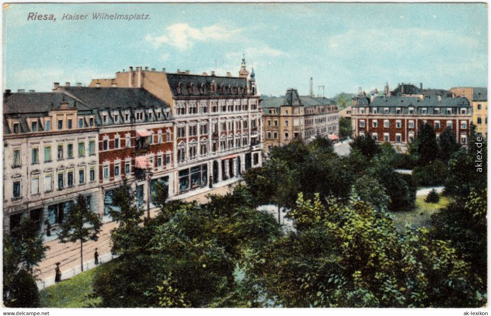 Ansichtskarte Riesa Kaiser Wilhelmplatz 1909  - Riesa