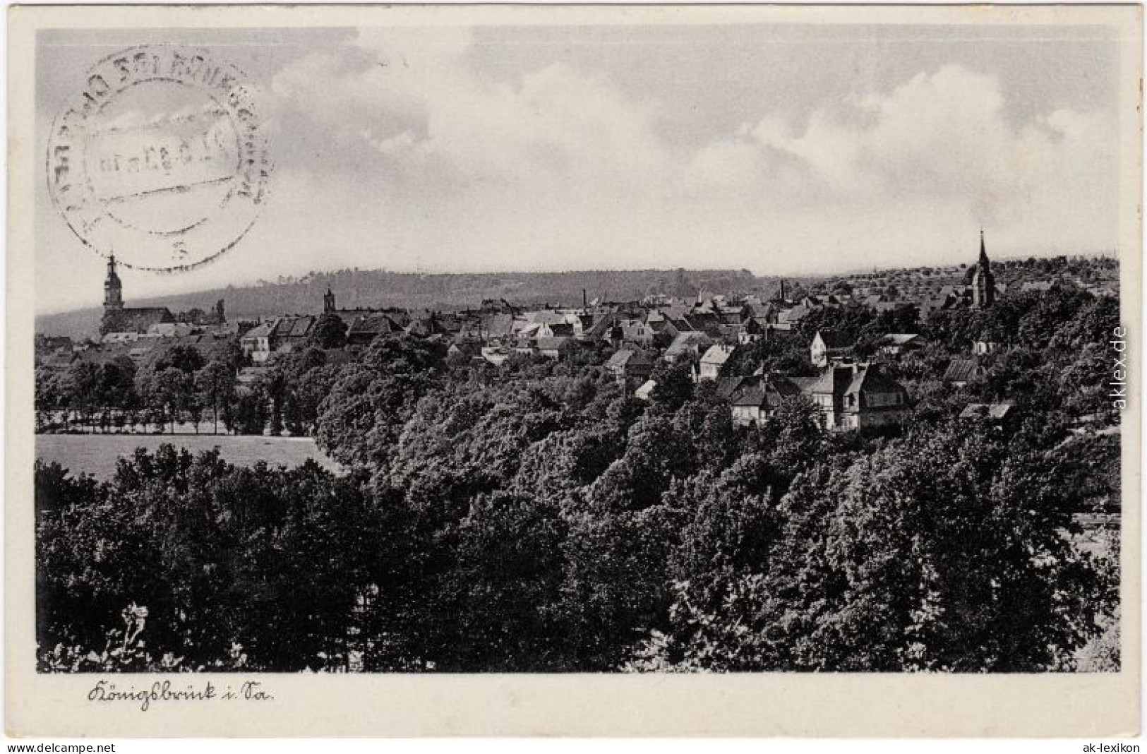 Ansichtskarte Königsbrück Kinspork Blick über Die Stadt 1938  - Koenigsbrueck