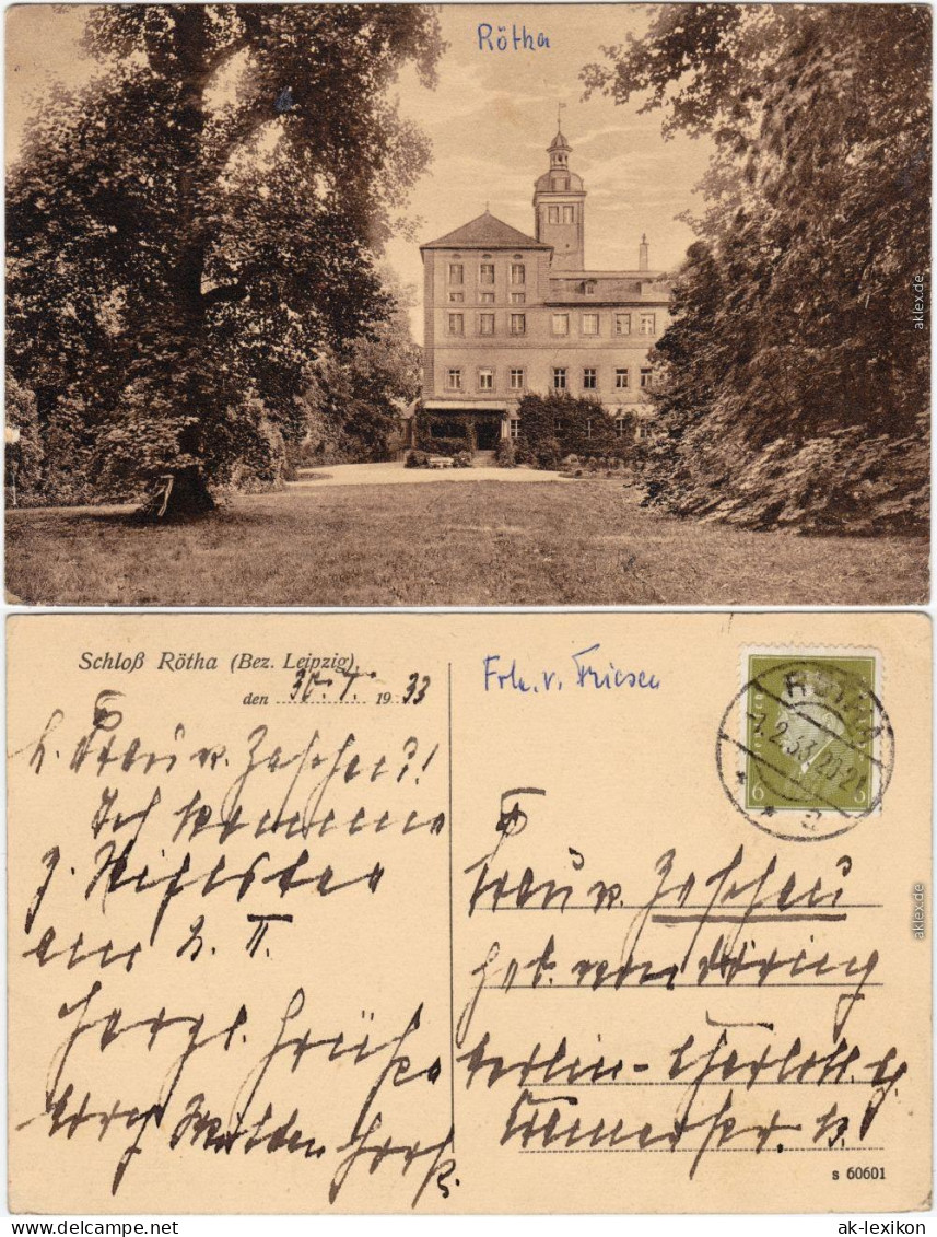 Ansichtskarte Rötha Partie Am Schloß 1933  - Rötha