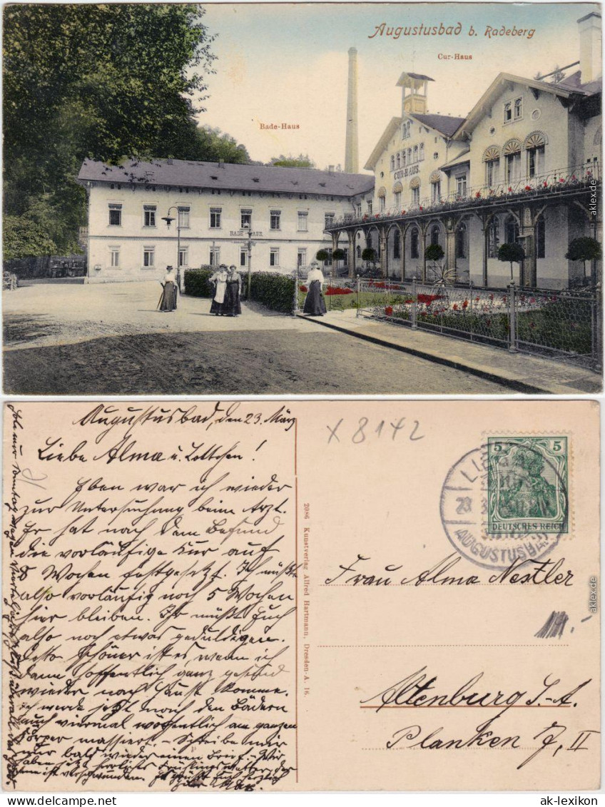 Ansichtskarte Liegau-Augustusbad-Radeberg Partie Am Badehaus 1911  - Radeberg