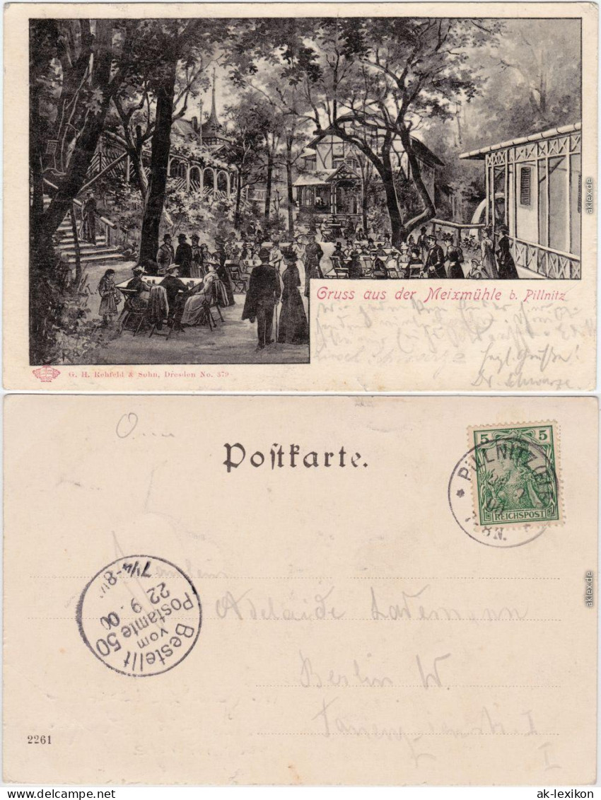 Ansichtskarte Pillnitz Künstlerkarte Meixmühle 1900  - Pillnitz