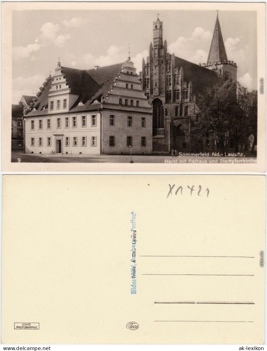 Sommerfeld (Neumark) Lubsko Markt, Schloss Und Stadtpfarrkirche 1930  - Neumark