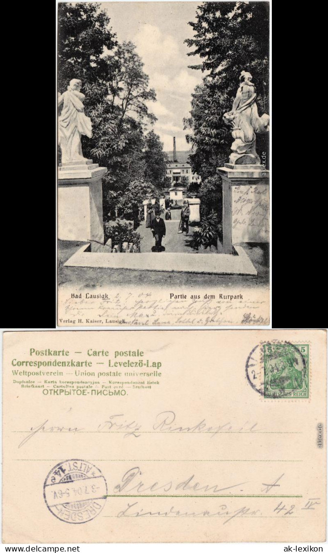 Ansichtskarte Bad Lausick Lausigk Partie Aus Dem Kurbad 1904  - Bad Lausick