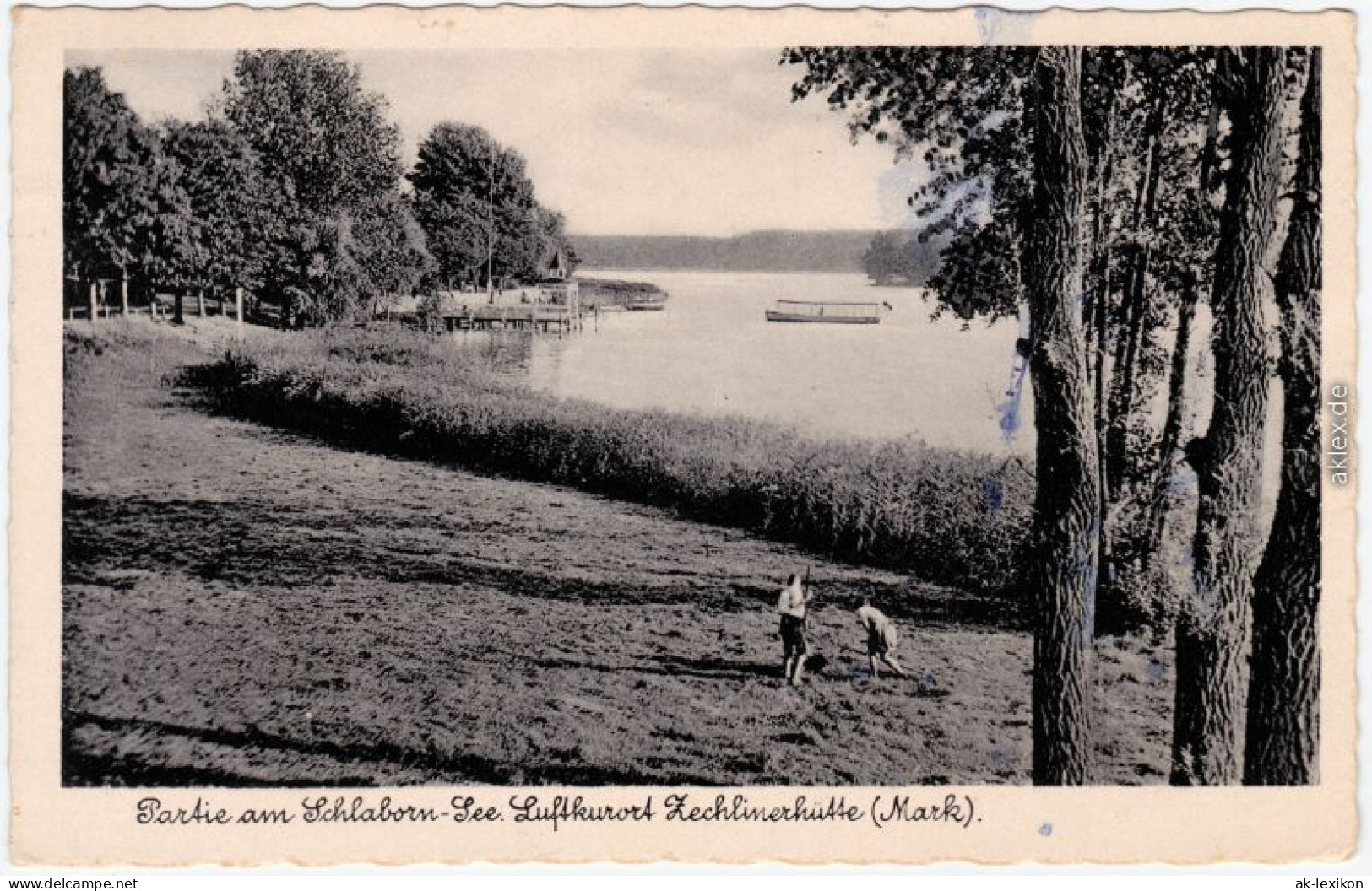 Ansichtskarte Zechlinerhütte-Rheinsberg Partie Am Schlabornsee 1955 - Zechlinerhütte