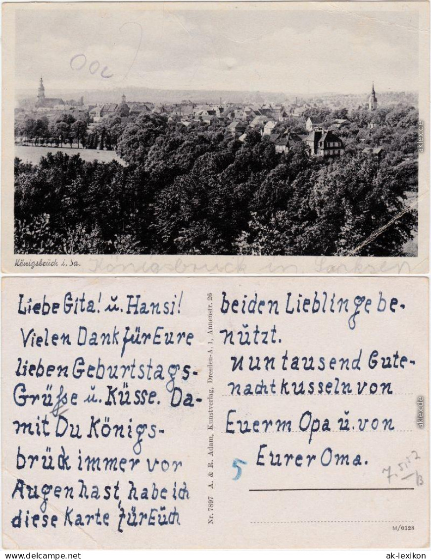 Ansichtskarte Königsbrück Kinspork Blick über Die Stadt 1939  - Koenigsbrueck