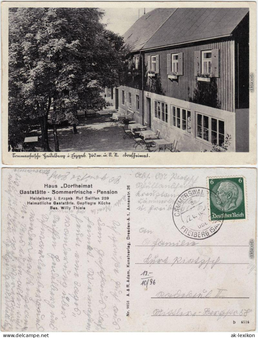 Heidelberg-Seiffen (Erzgebirge) Haus Dorfheimat Gaststätte Willy Thiele 1936 - Seiffen