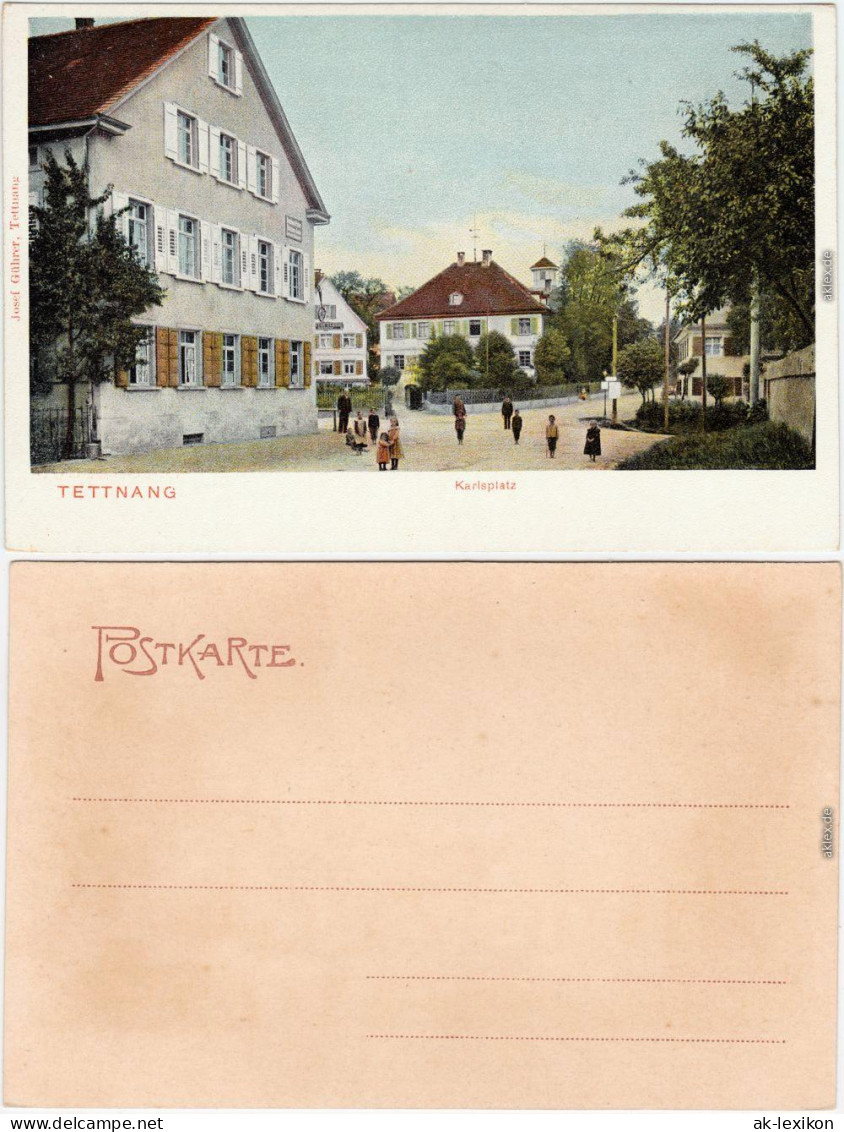 Tettnang Karlsplatz - Belebt  Ansichtskarte Bodenseekreis 1914 - Tettnang