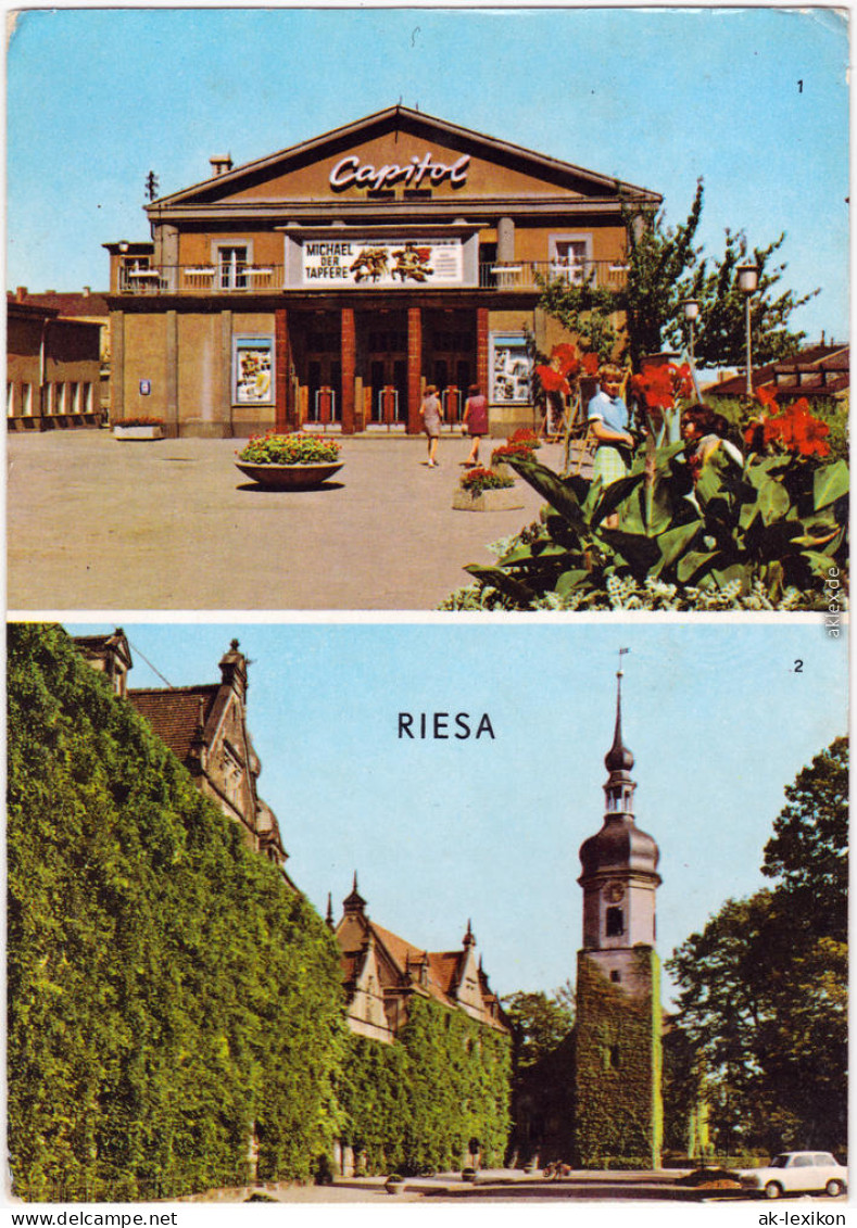 Riesa Filmtheater Capitol, Rathaus   Ansichtskarte 1973 - Riesa