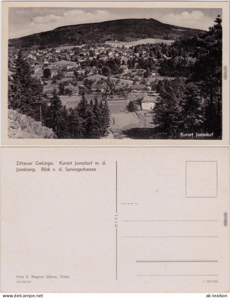 Jonsdorf Panorama Mit Jonsberg. Blick V. D. Sprungschanze 1953 - Jonsdorf