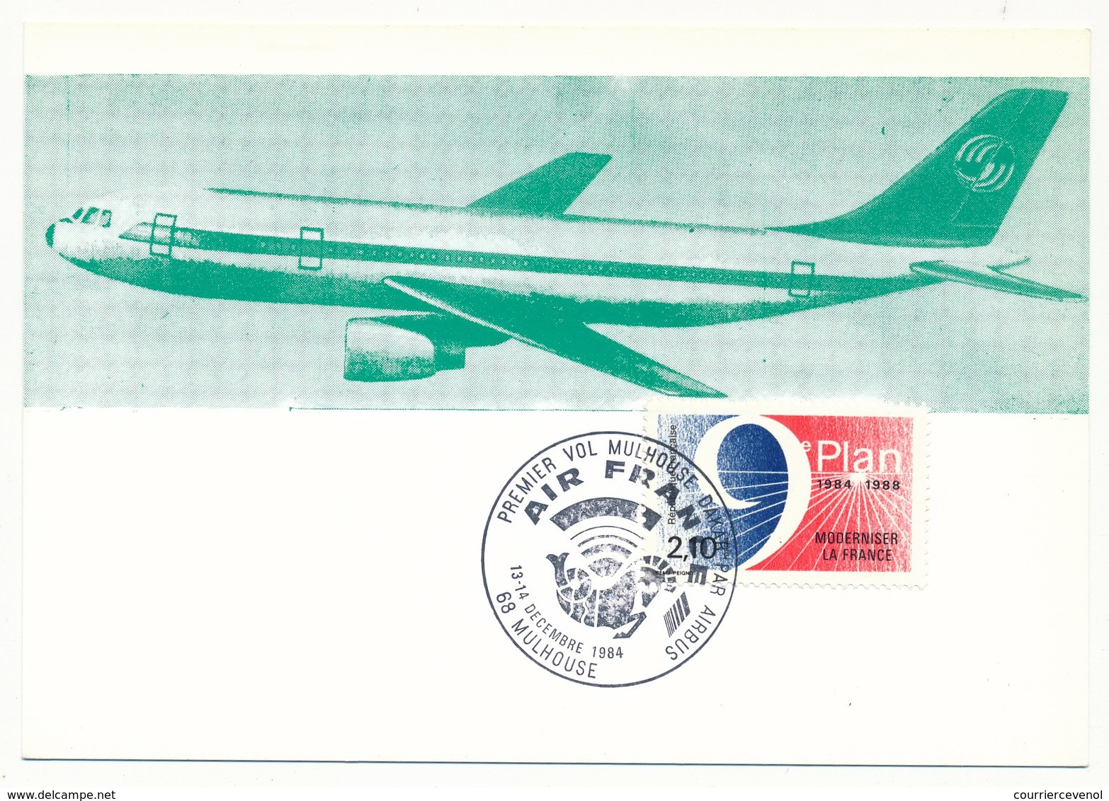 Carte Philatélique - Oblit Temporaire "Premier Vol Mulhouse Dakar Par Airbus Air France" - Mulhouse 1984 - Erst- U. Sonderflugbriefe