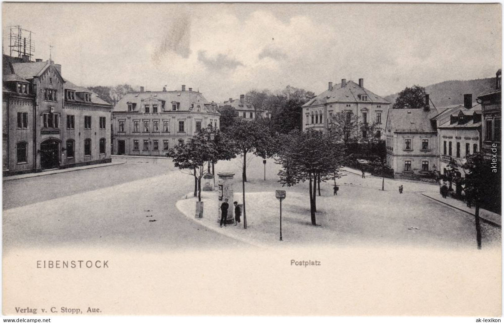 Ansichtskarte Eibenstock Postplatz 1909  - Eibenstock