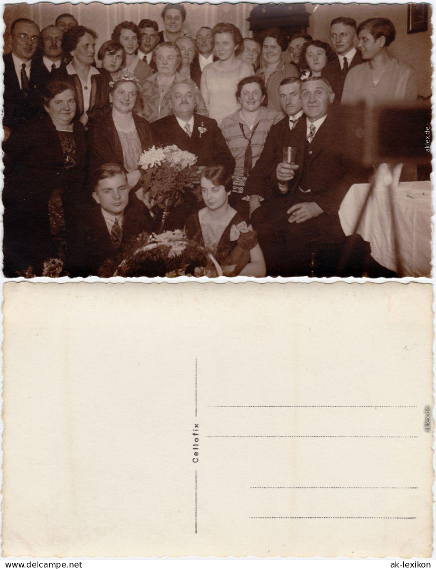 Karls Silberne Hochzeit Privatfotokarte Zeitgeschichte  1928 - Hochzeiten