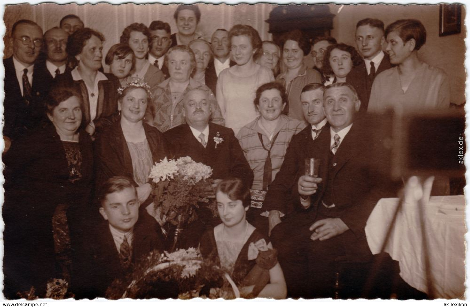 Karls Silberne Hochzeit Privatfotokarte Zeitgeschichte  1928 - Hochzeiten