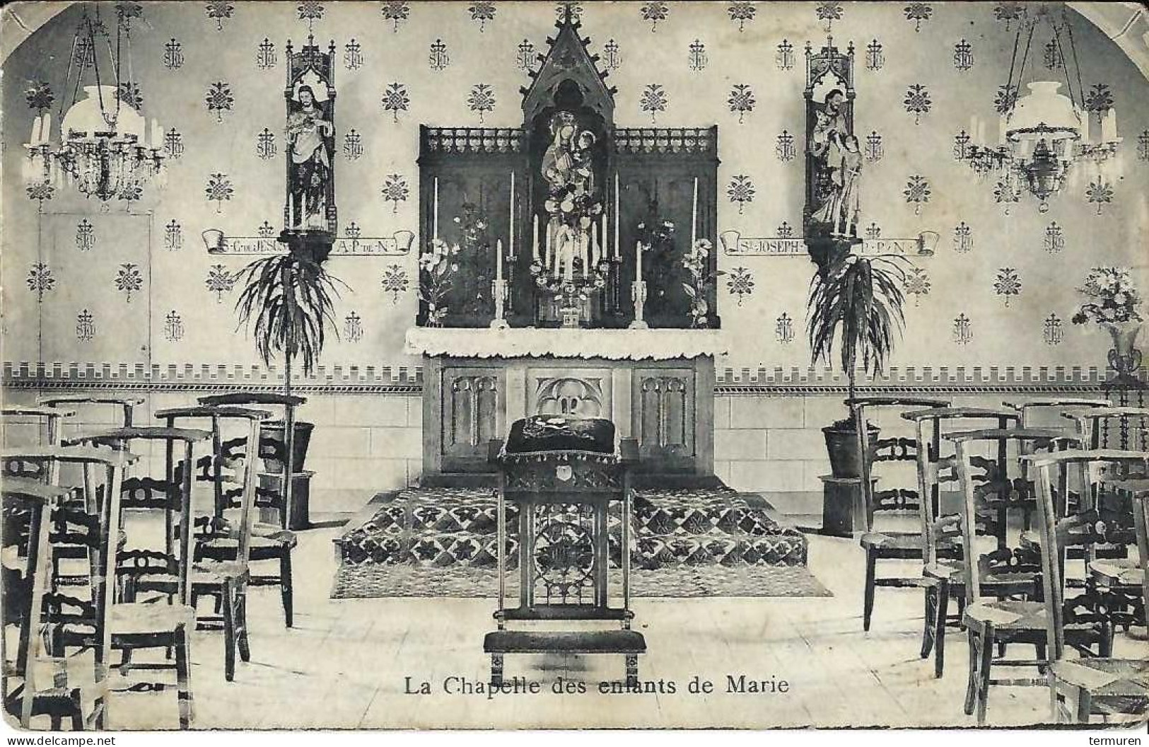 Burst :"La Chapelle Des Enfants De Marie  "  Kostschool Des Zusters Franciskanersen  In 1914 - Erpe-Mere